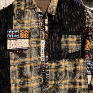 Multicolor Patchwork Button-Up Shirt